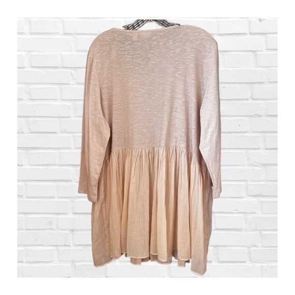 LOGO LAVISH Lg Lori Goldstein Lagenlook  Embroidered Oversized Tie Front Tunic - Picture 2 of 9